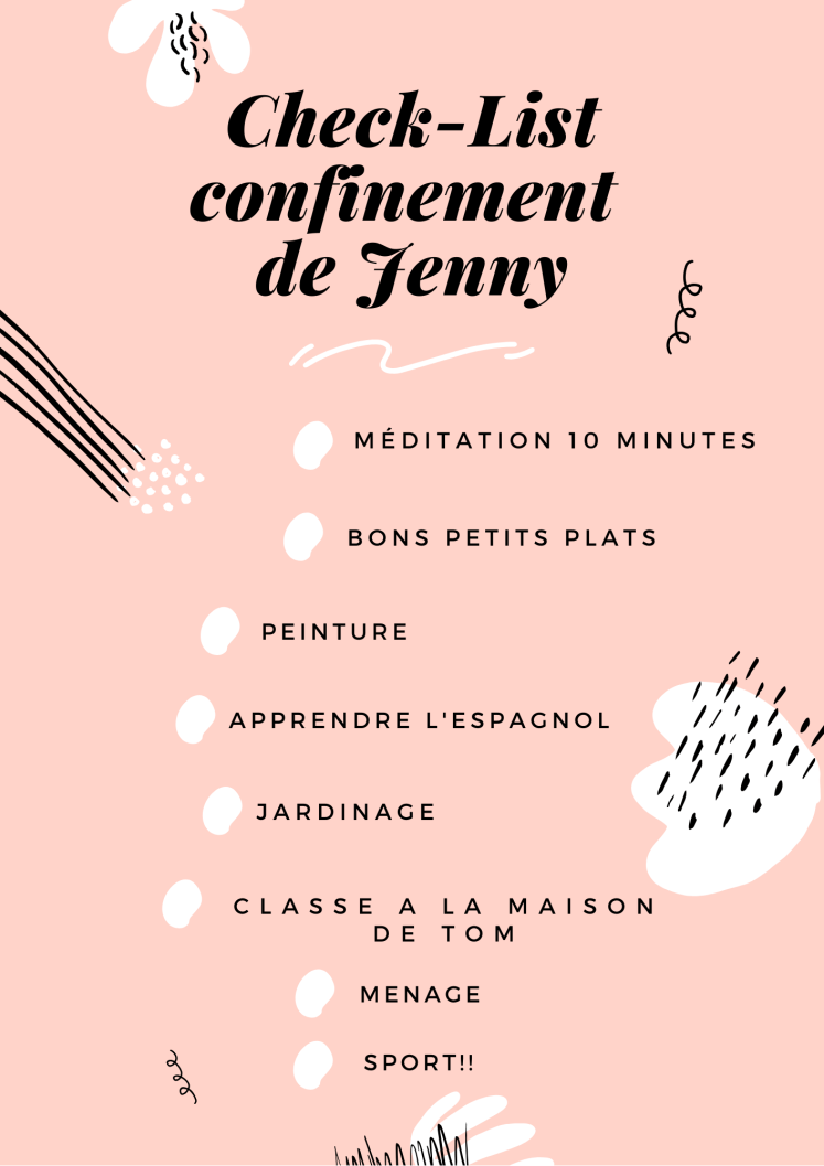 Check List Confinement Jenny